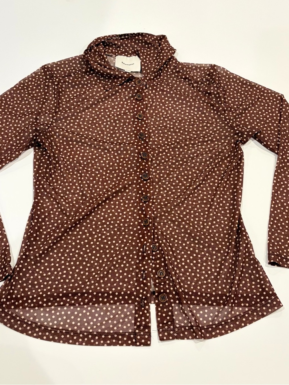 Reformation Brown Polka Dot Blouse